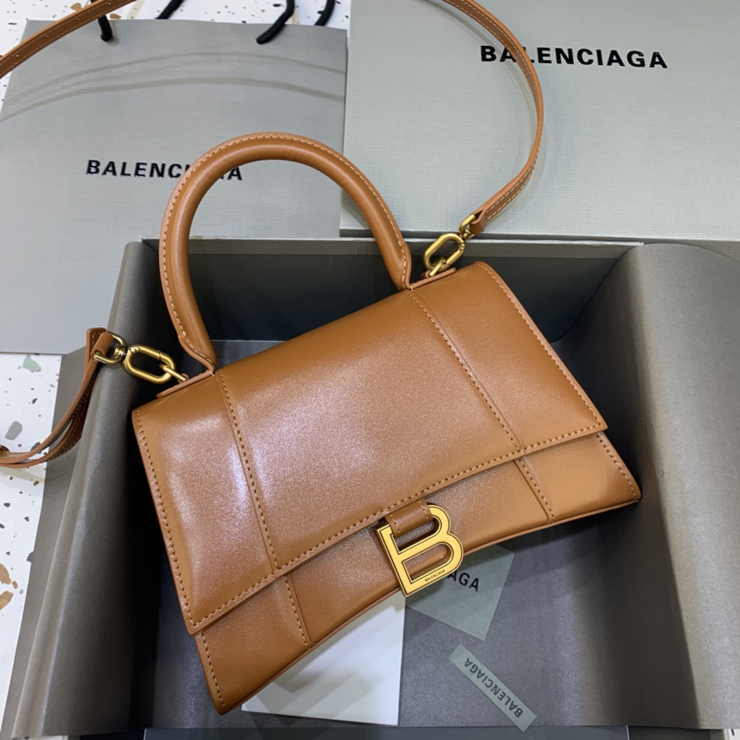 Balenciaga Hourglass 23cm Chain Bag in Shiny Box Calfskin Candy