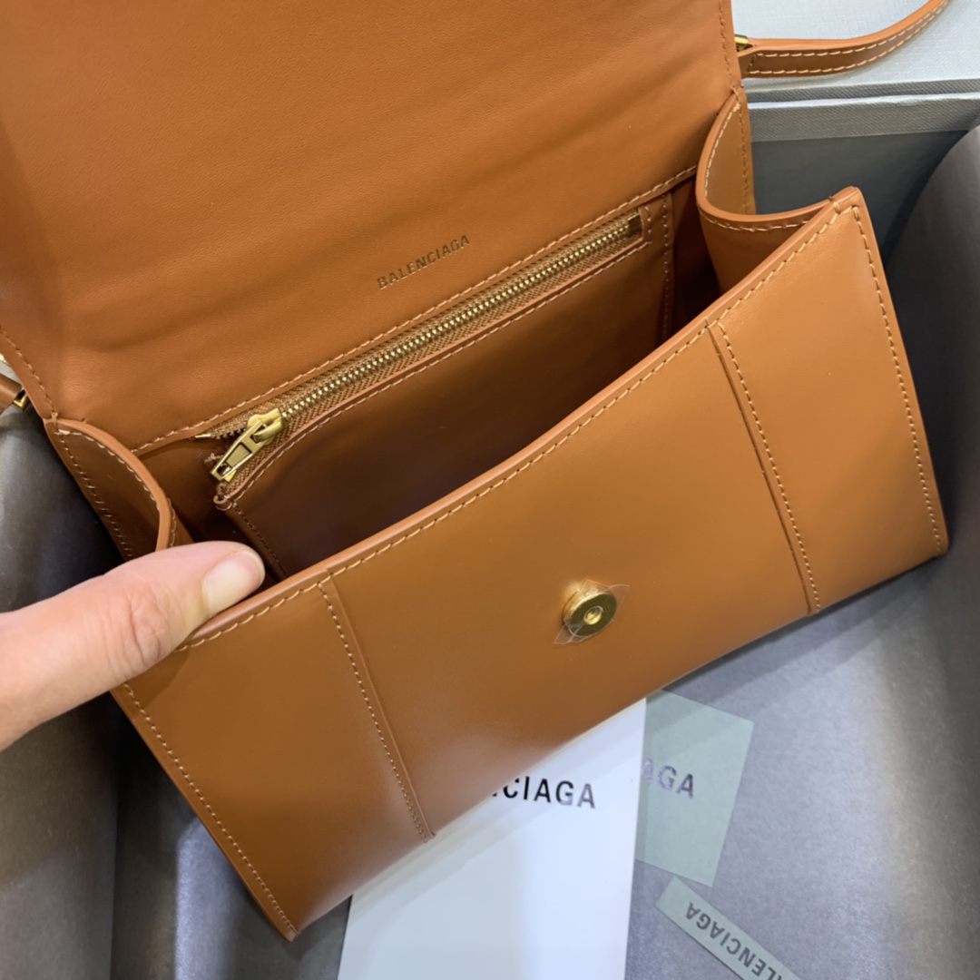 Balenciaga Hourglass 23cm Chain Bag in Shiny Box Calfskin Candy