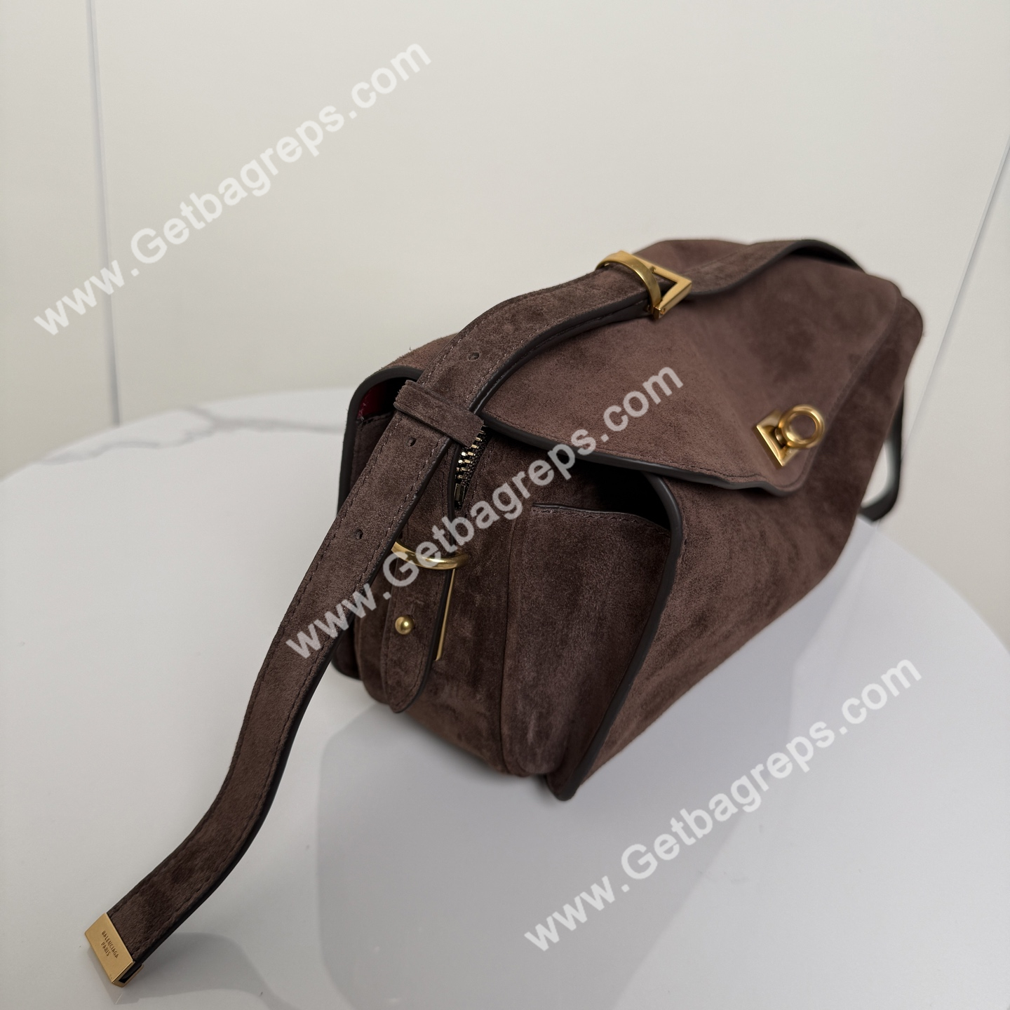 Balenciaga Womens Le 7 Shoulder Bag Medium in Brown
