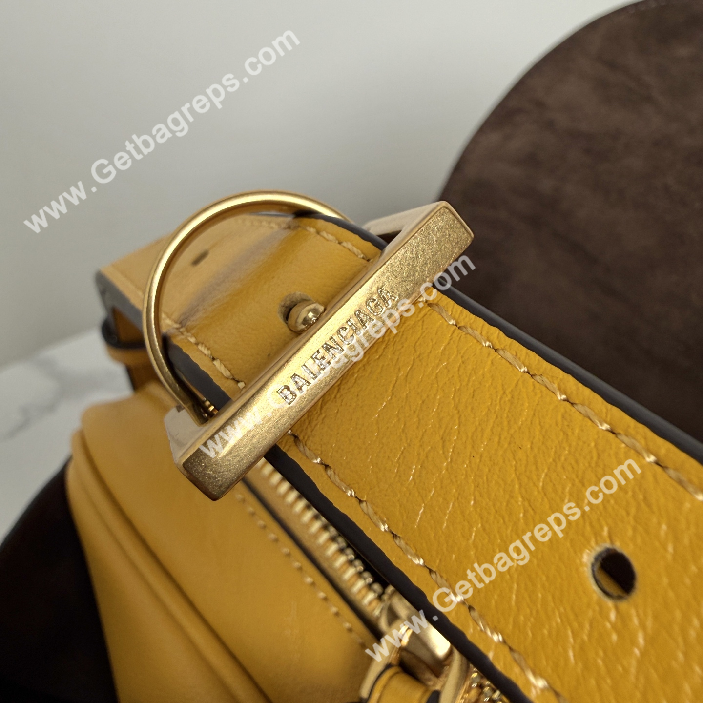 Balenciaga Womens Le 7 Shoulder Bag Medium in Yellow
