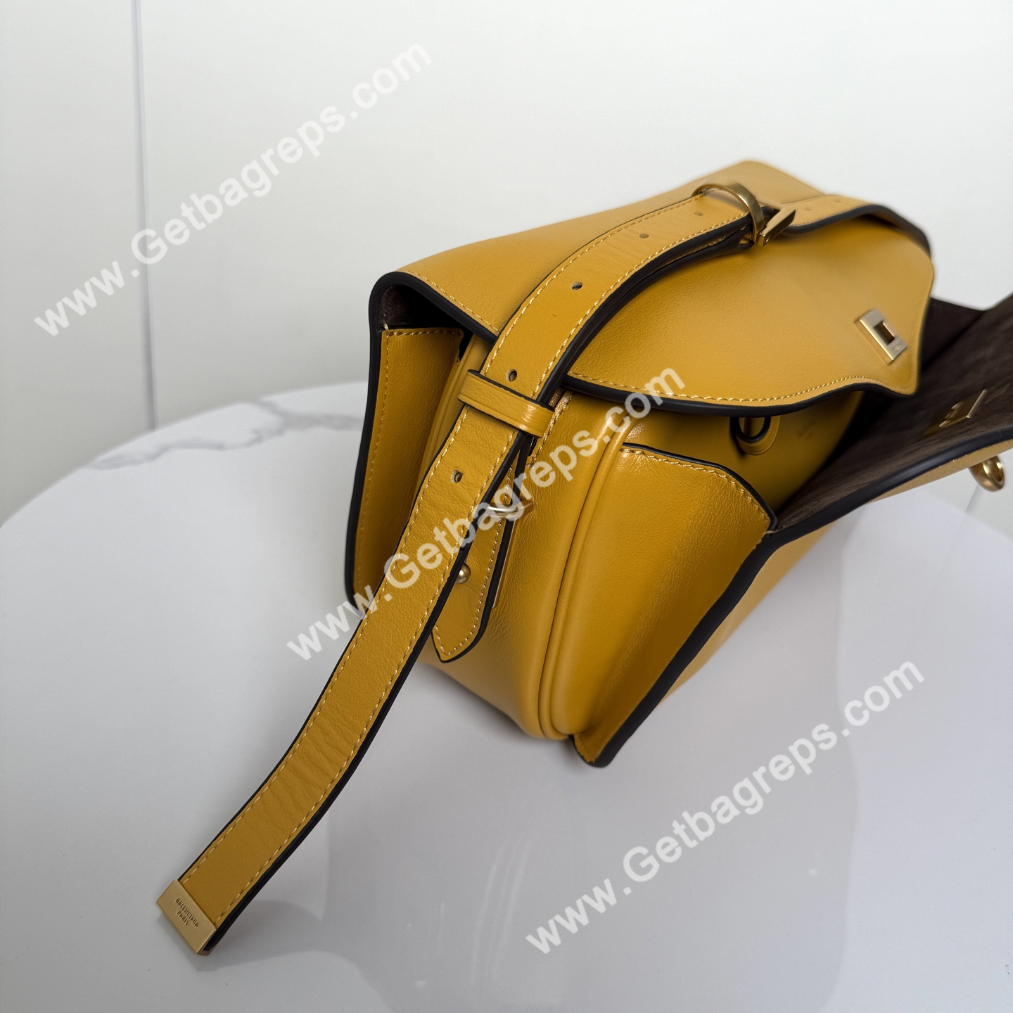 Balenciaga Womens Le 7 Shoulder Bag Medium in Yellow