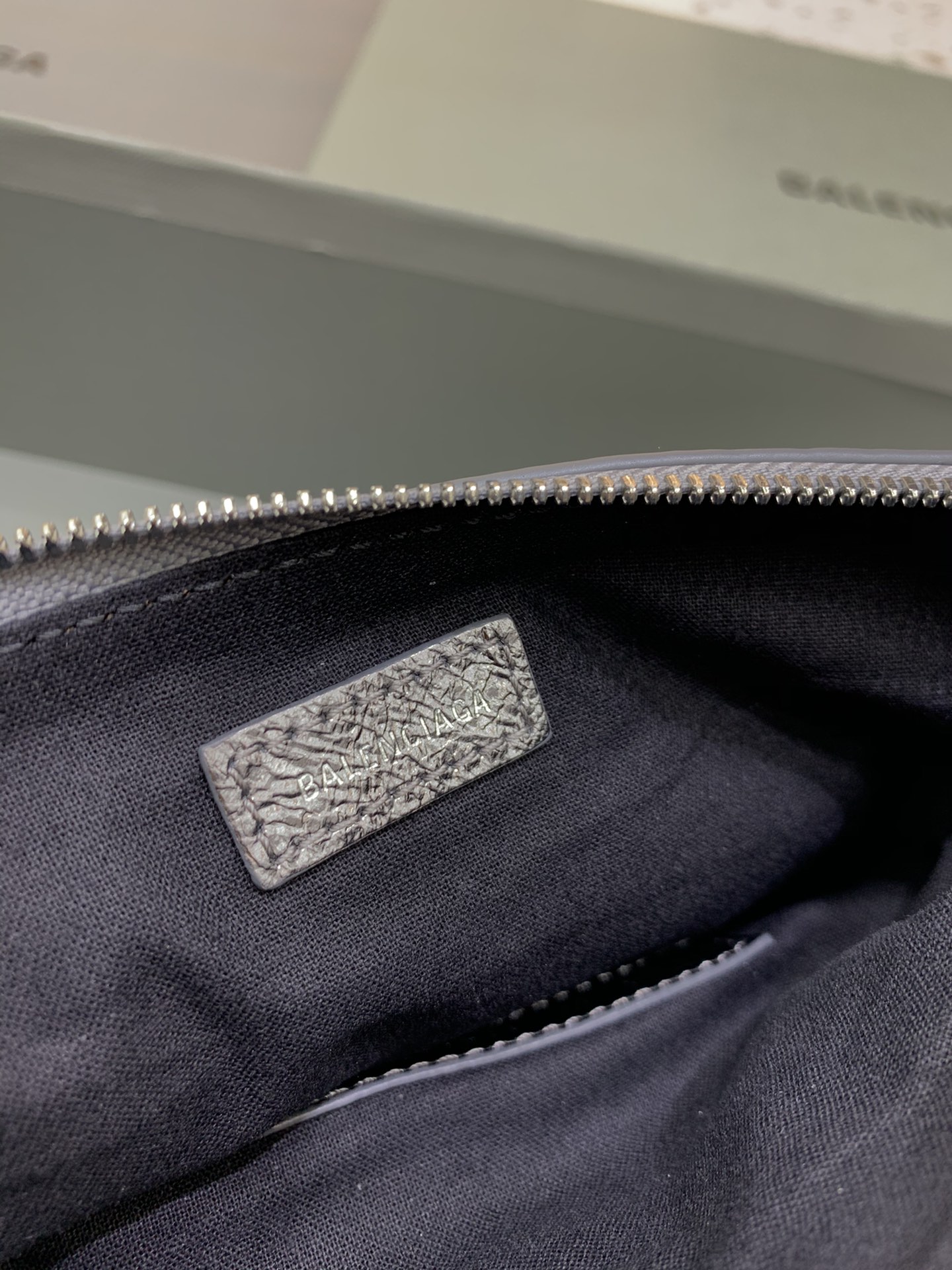 Balenciage Cagole Mini Multipouch in Silver Metallized Arena Lambskin