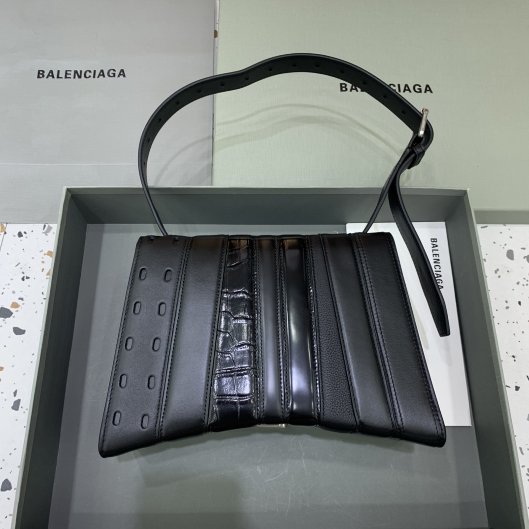 Balenciage Large Multibelt Hourglass Top Handle Bag Black