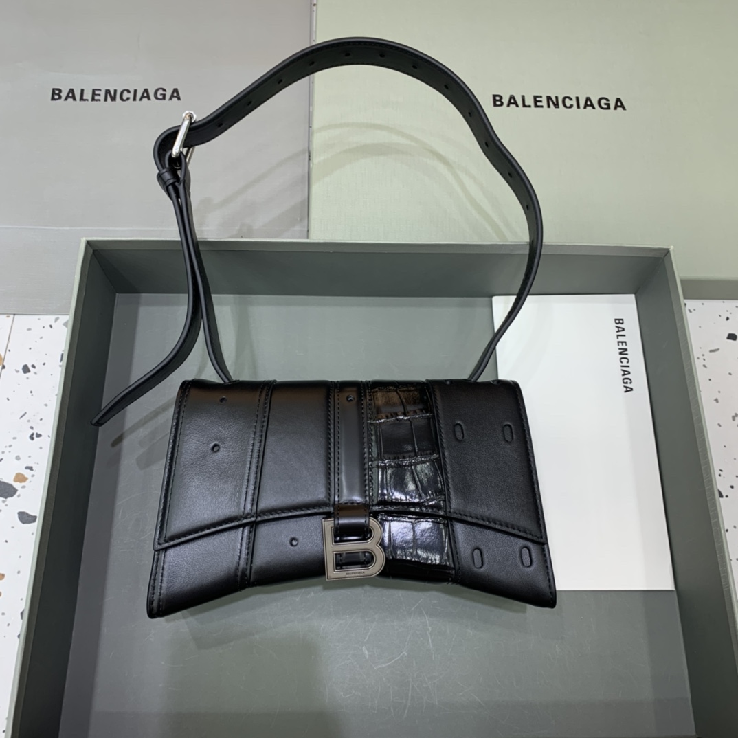 Balenciage Small Multibelt Hourglass Top Handle Bag Black