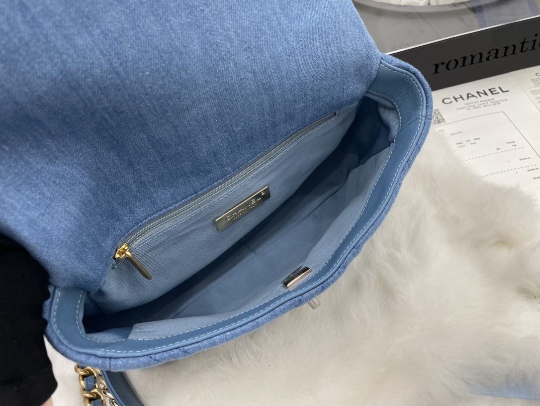 Best Gift Replica Chanel 19 Handbag 26cm Blue Denim