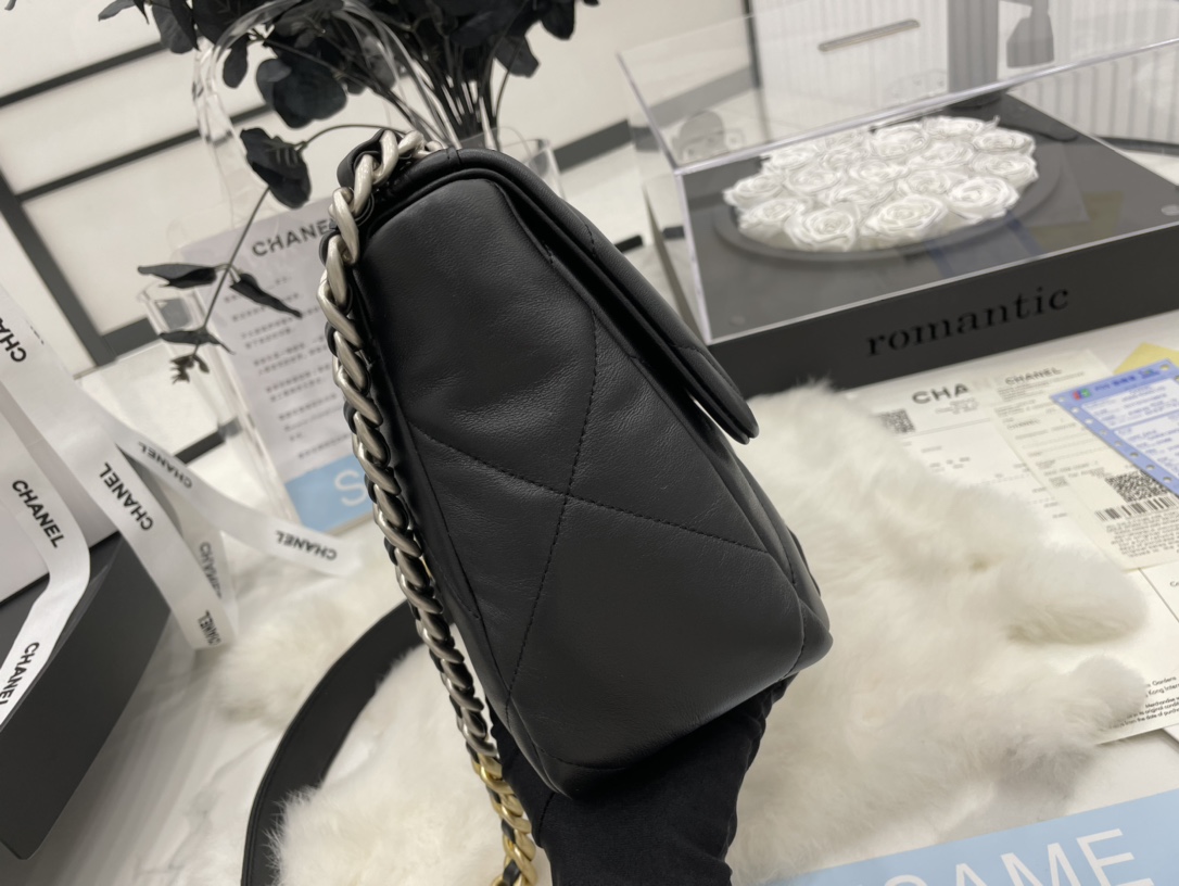 Best Gift Replica Chanel 19 Handbag 30cm Black Lambskin