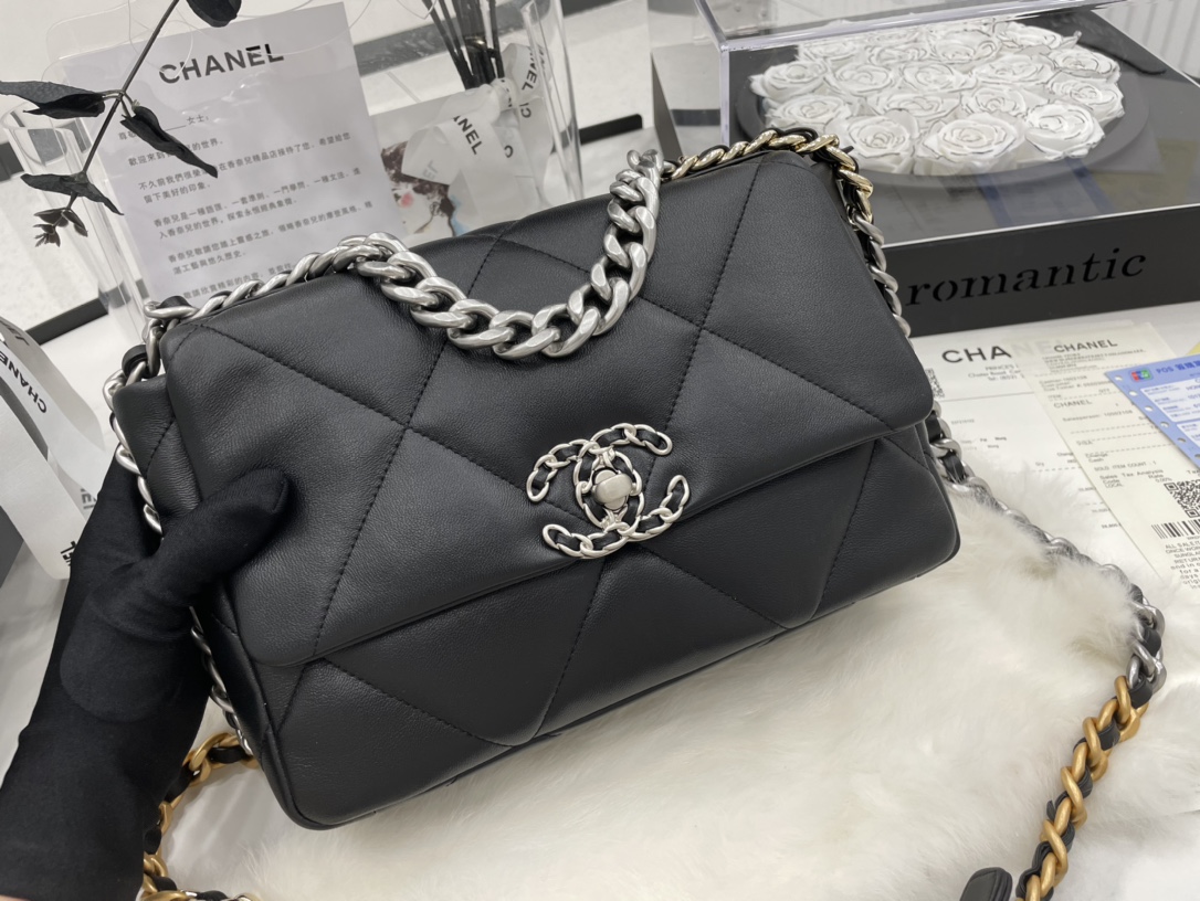 Best Gift Replica Chanel 19 Handbag Lambskin 26cm Black