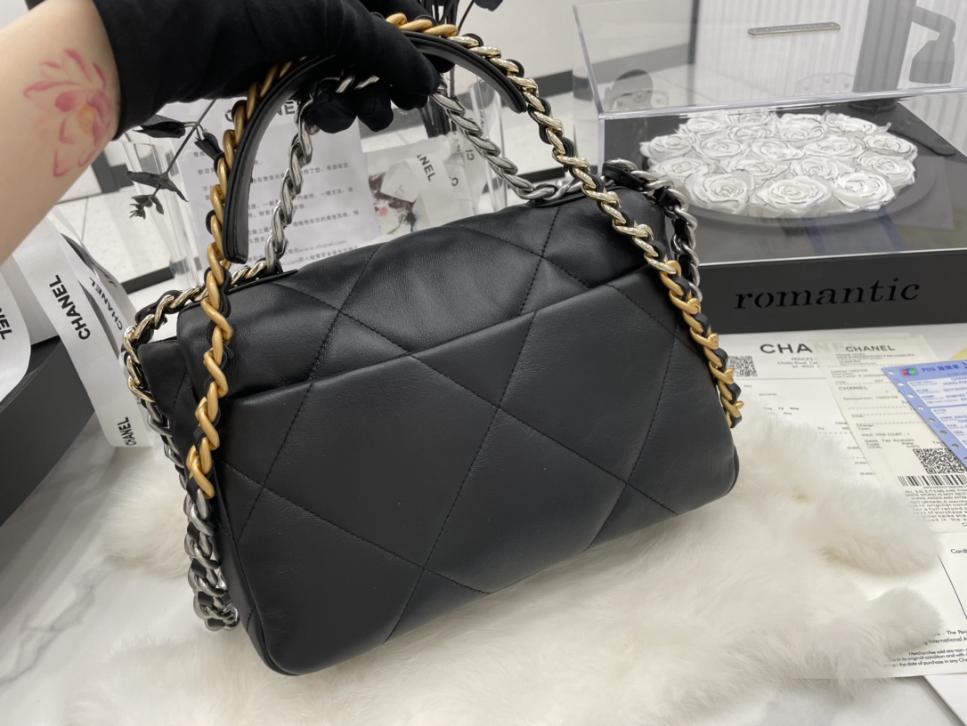 Best Gift Replica Chanel 19 Handbag Lambskin 26cm Black