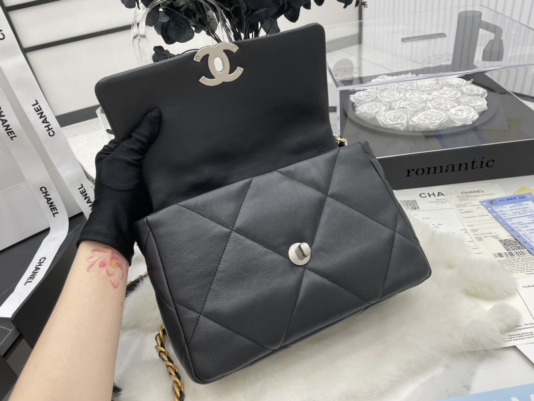 Best Gift Replica Chanel 19 Handbag Lambskin 26cm Black