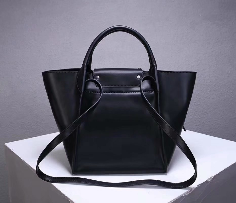 Best Price Celine Small Big Bag With Long Strap In Supple Grained Calfskin Black