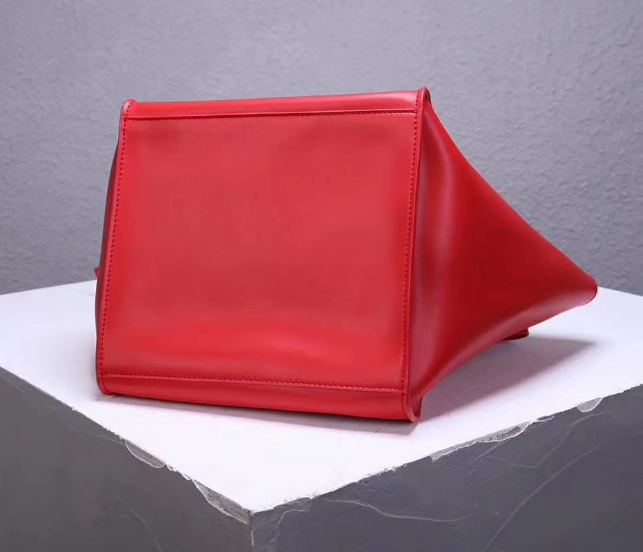 Best Price Celine Small Big Bag With Long Strap In Supple Grained Calfskin Red
