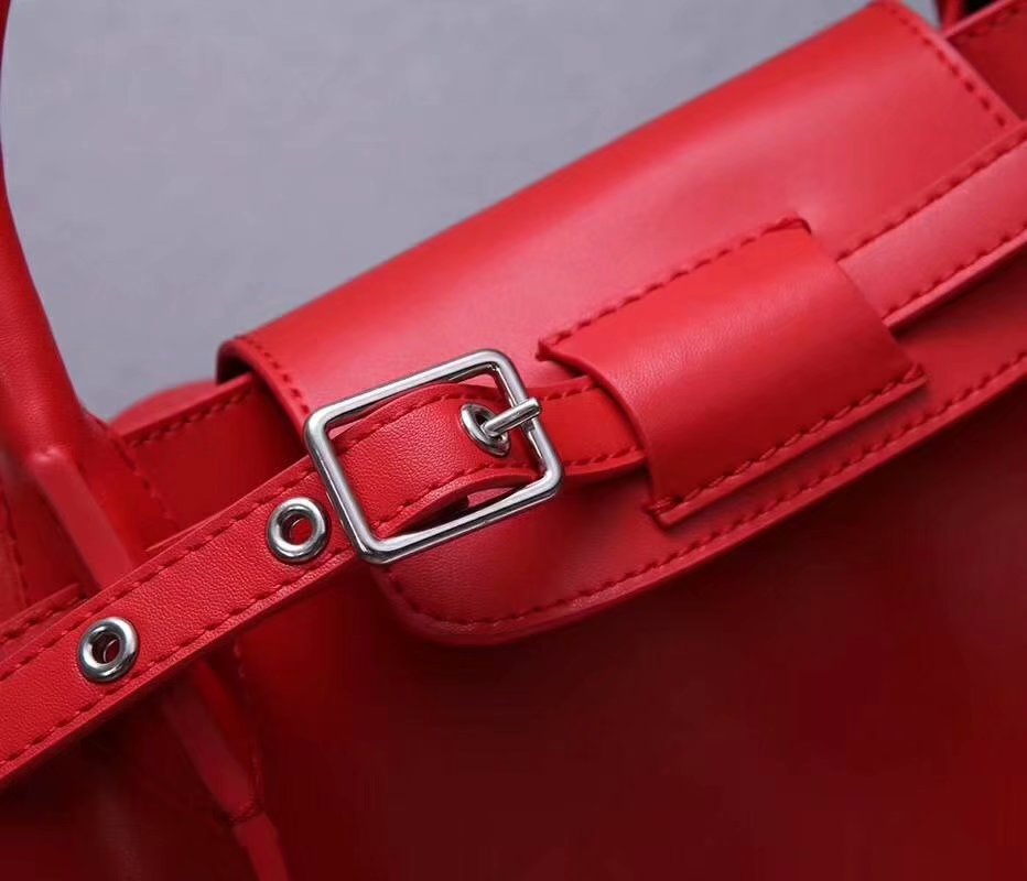 Best Price Celine Small Big Bag With Long Strap In Supple Grained Calfskin Red