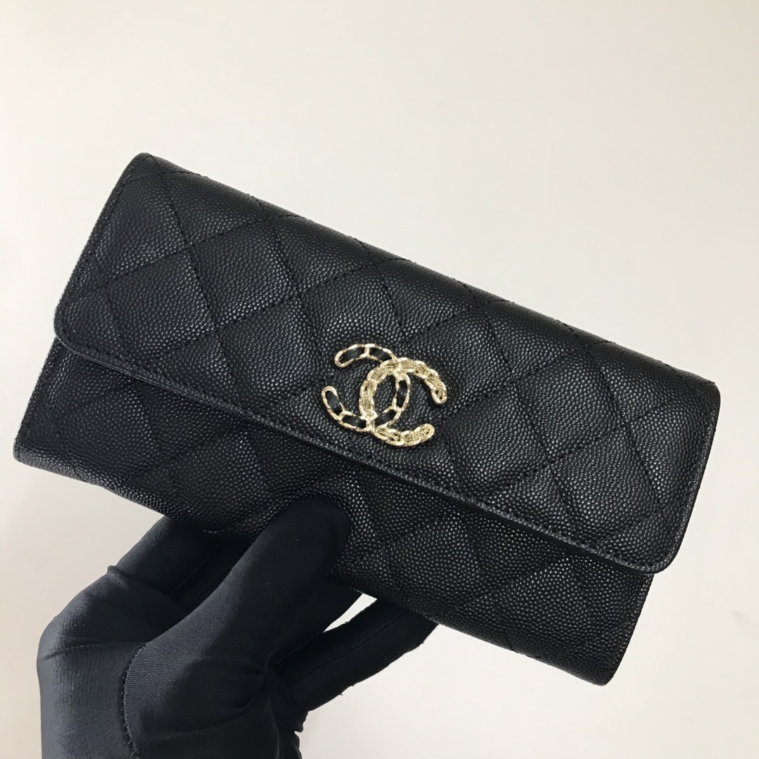 Best Price Chanel Wallet 1849-1 Grained Calfskin Black