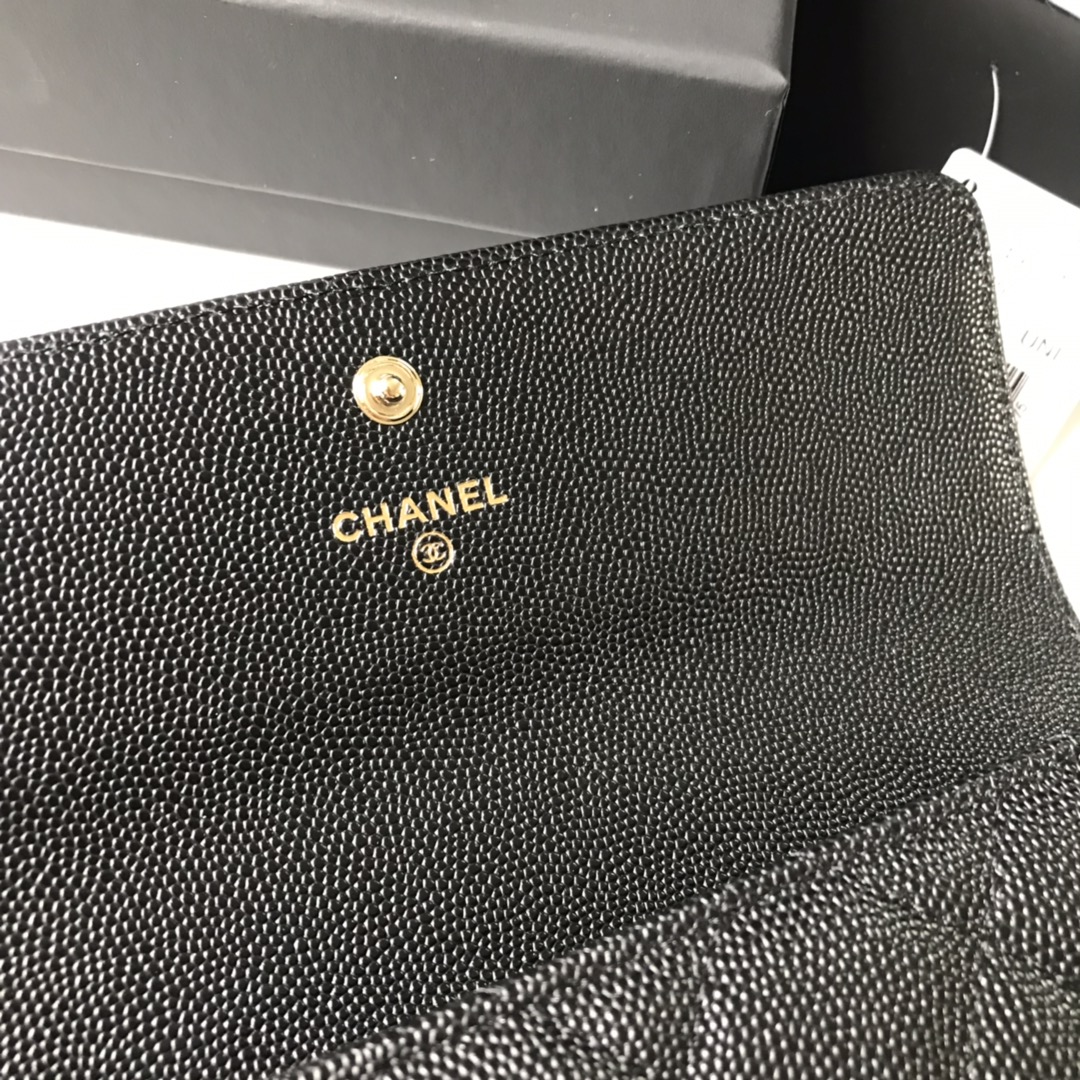 Best Price Chanel Wallet 1849-1 Grained Calfskin Black