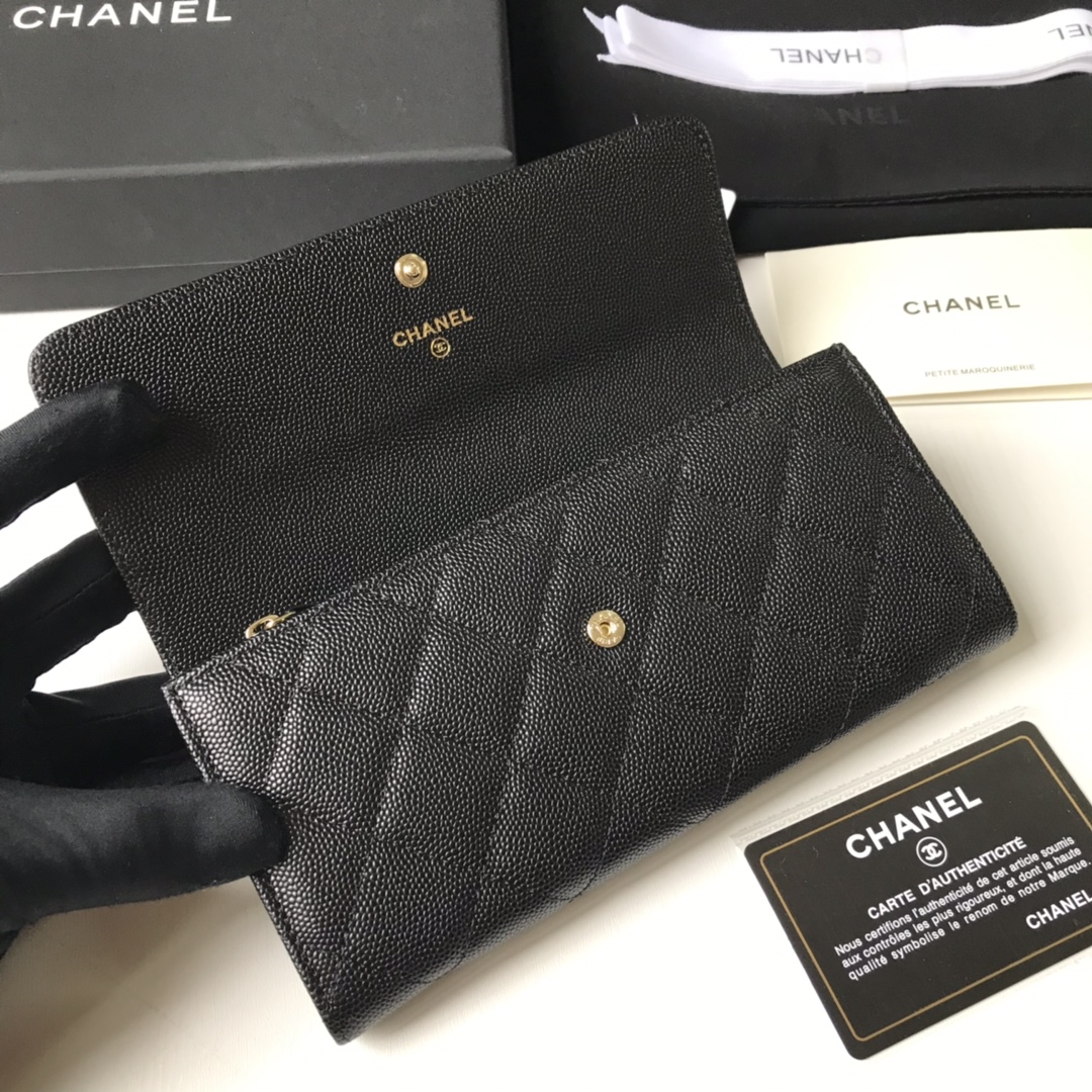 Best Price Chanel Wallet 1849-1 Grained Calfskin Black