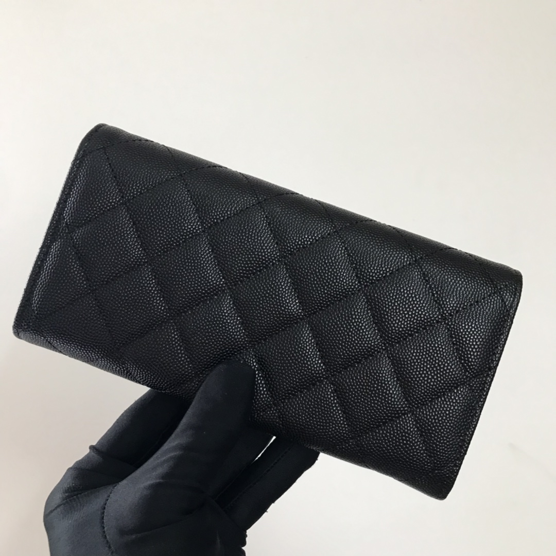 Best Price Chanel Wallet 1849-1 Grained Calfskin Black