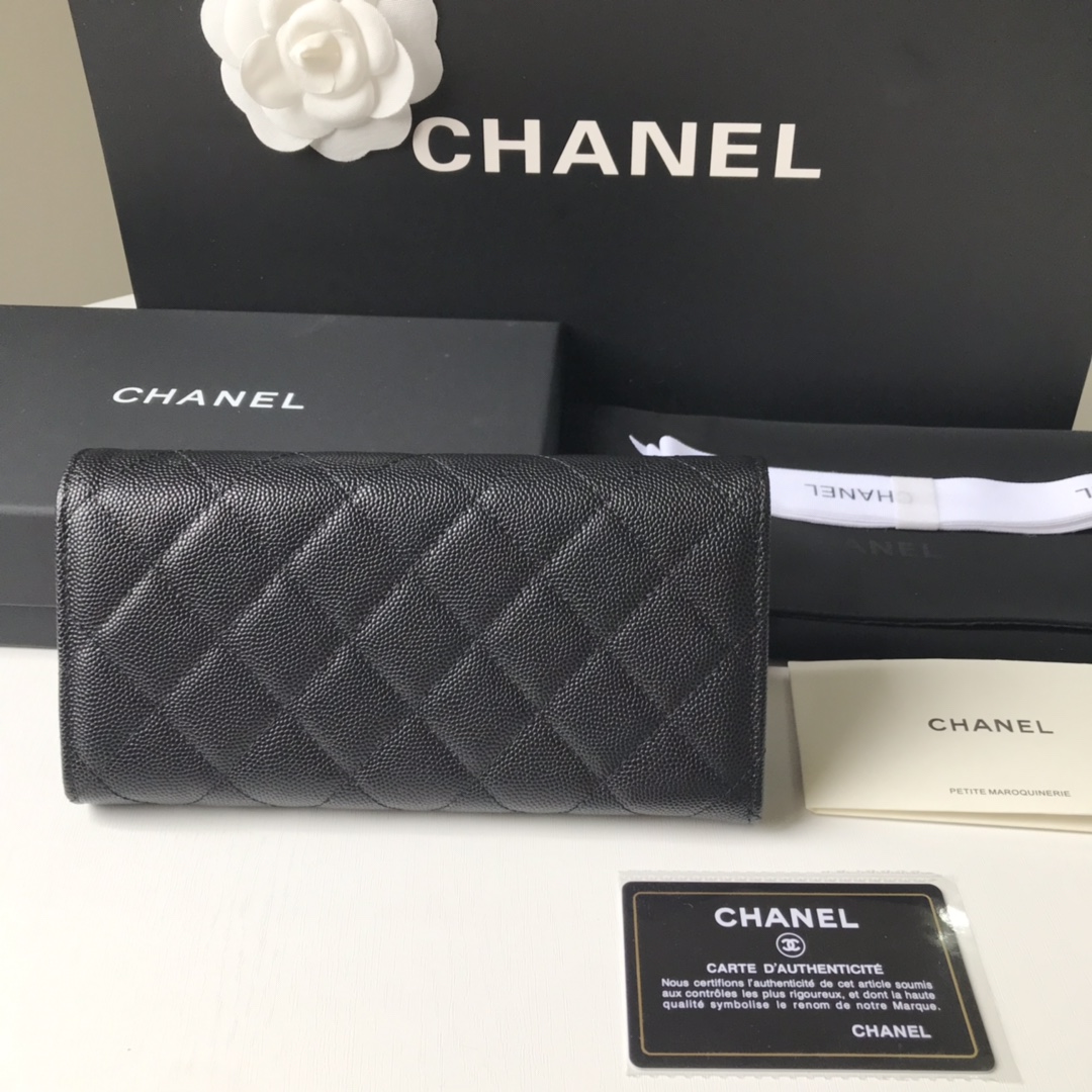 Best Price Chanel Wallet 1849-1 Grained Calfskin Black