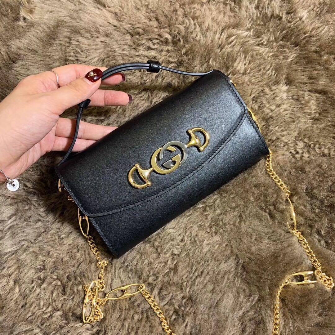 Best Price Gucci 564718 Zumi Smooth Leather Mini Bag Black