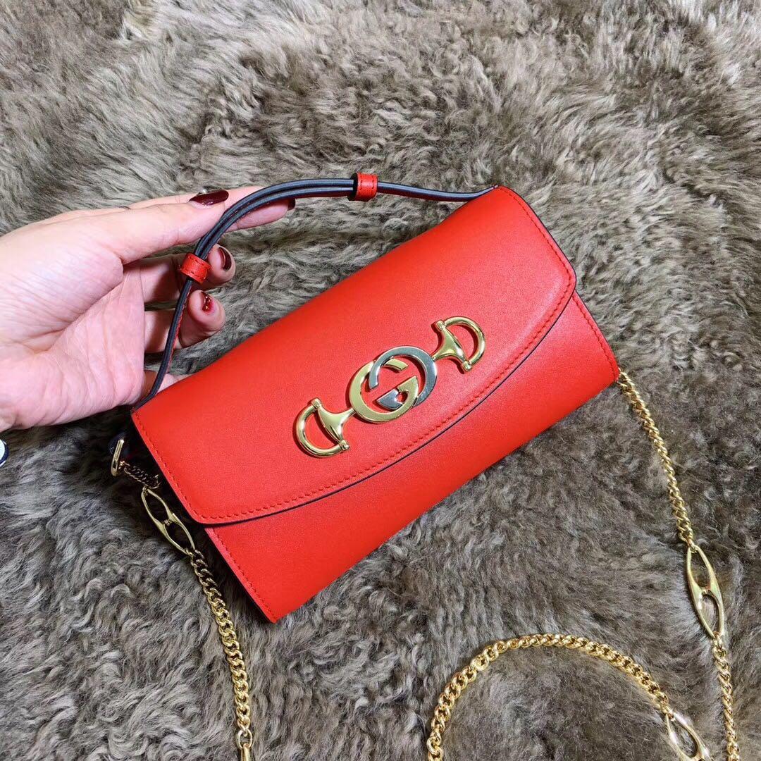 Best Price Gucci 564718 Zumi Smooth Leather Mini Bag Red