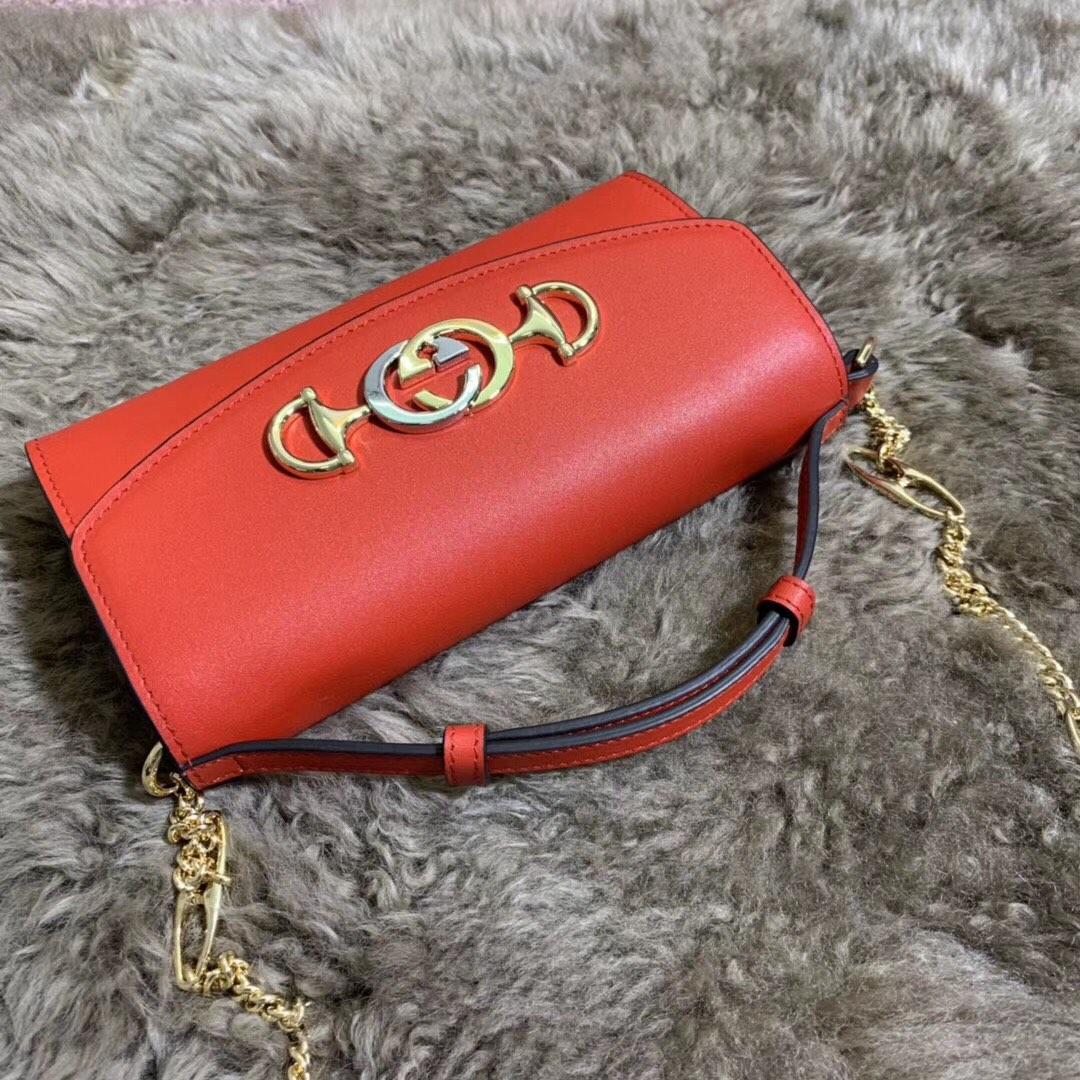 Best Price Gucci 564718 Zumi Smooth Leather Mini Bag Red