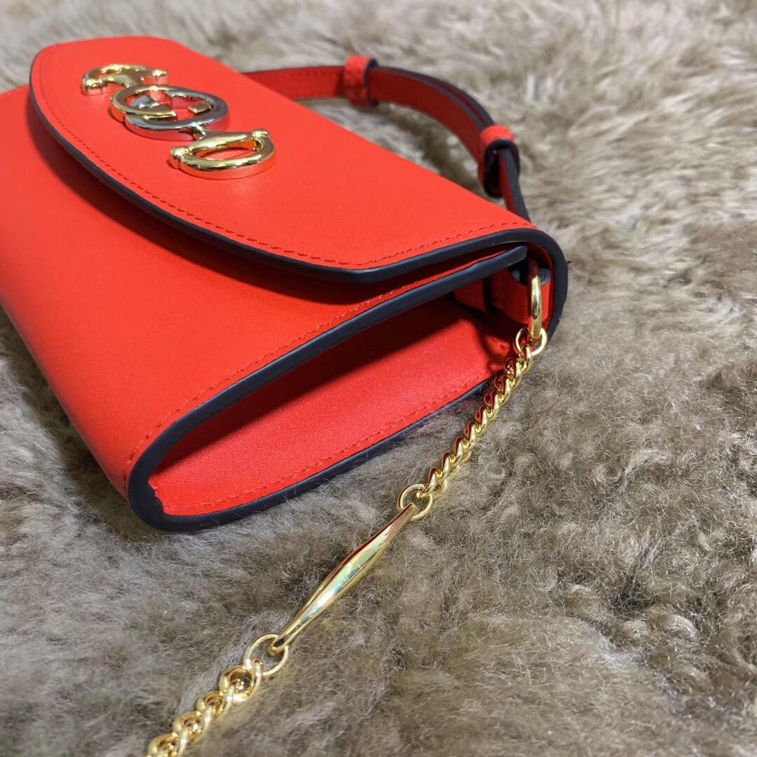 Best Price Gucci 564718 Zumi Smooth Leather Mini Bag Red