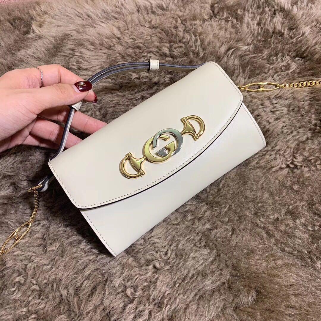 Best Price Gucci 564718 Zumi Smooth Leather Mini Bag White