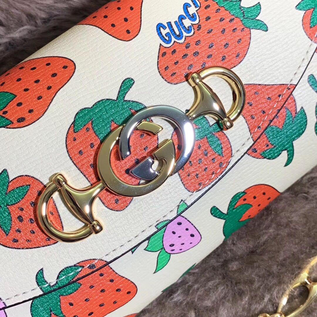 Best Price Gucci 564718 Zumi Strawberry Print Mini Bag