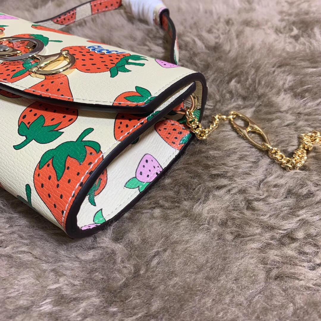 Best Price Gucci 564718 Zumi Strawberry Print Mini Bag