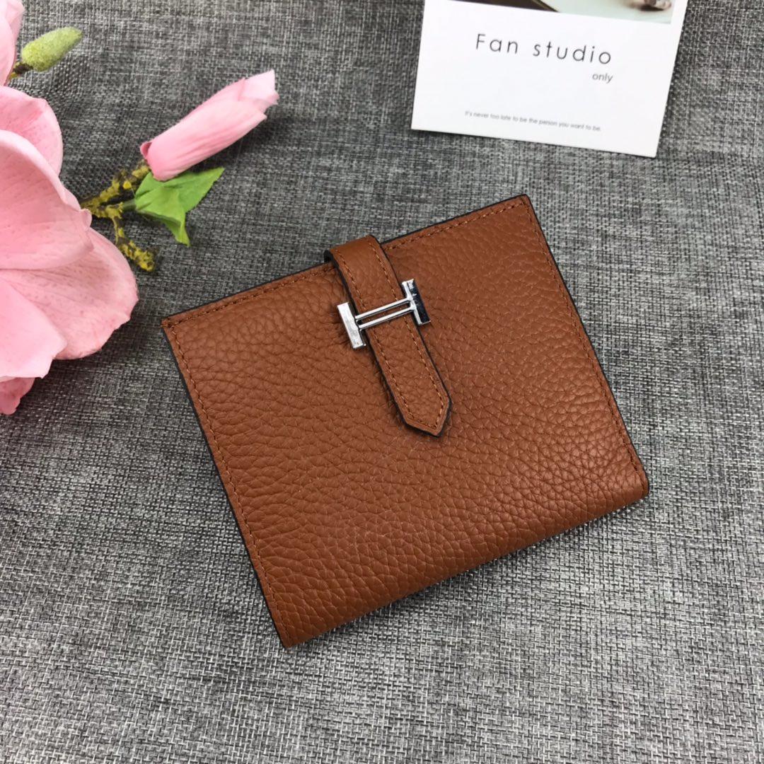 Best Price H5120 Hermes Bearn Short Wallet in Epsom Calfskin Coffee