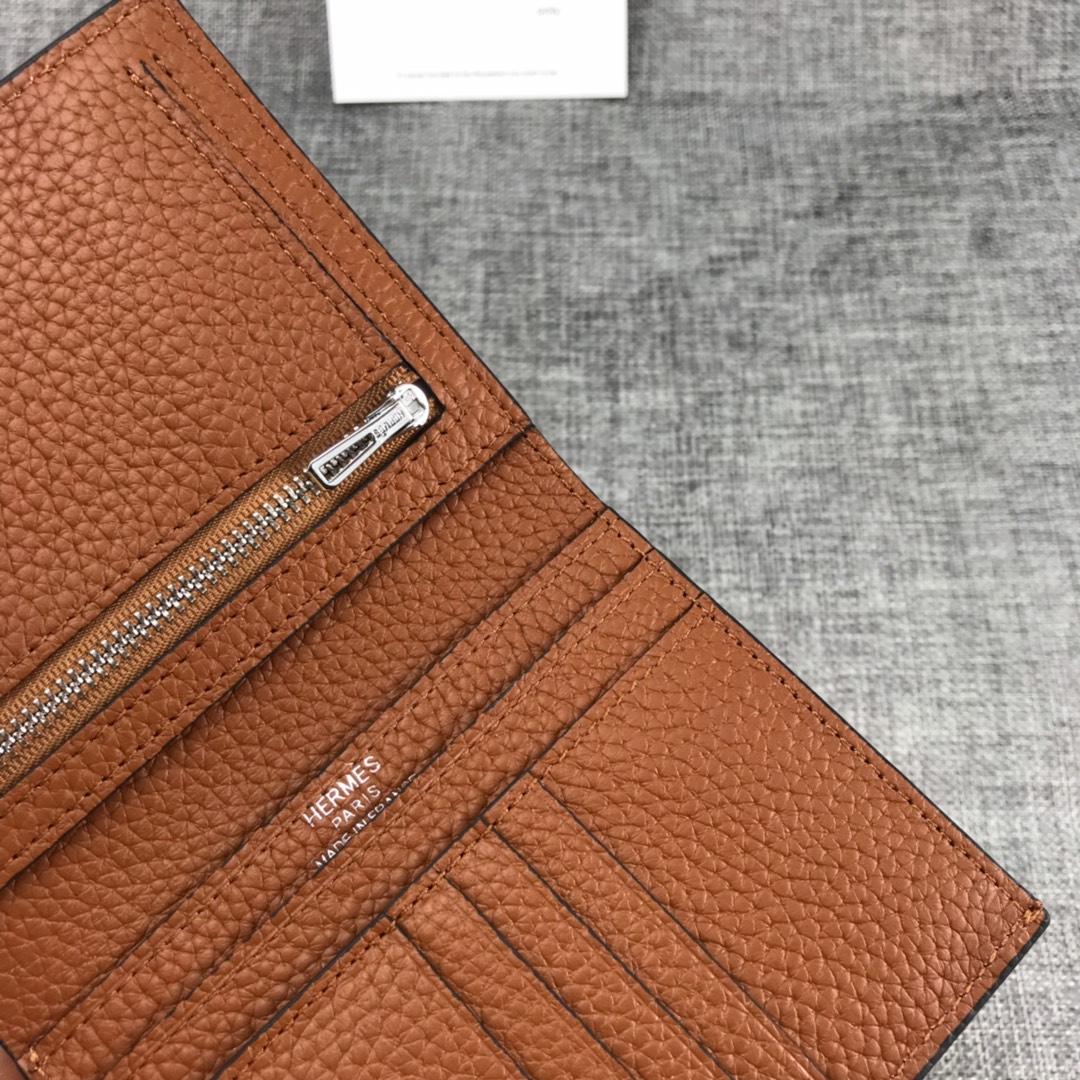 Best Price H5120 Hermes Bearn Short Wallet in Epsom Calfskin Coffee