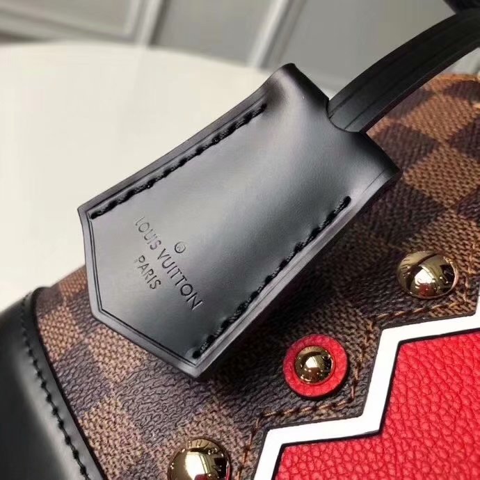 Best Price Louis Vuitton N40046 Alma BB Damier Ebene Coated Canvas Studs and Small Grained Cowhide Leather