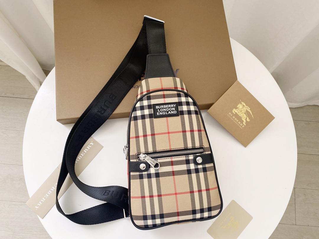 Best Selling Burberry Men Bum Chest Bag Vintage Check Copy