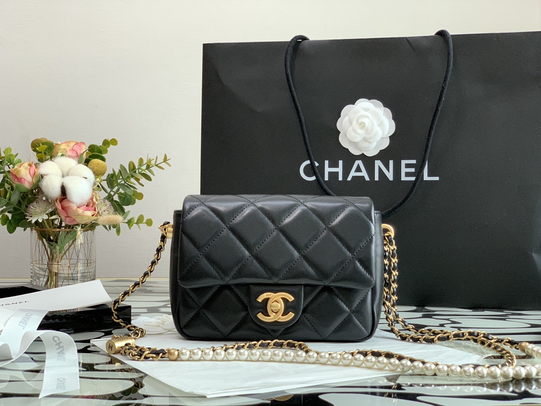 Best Selling Chanel Lambskin Quilted Mini My Perfect Flap Bag Black Knock-off Stylish