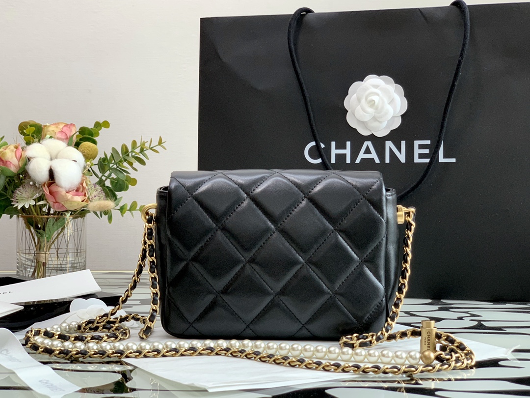 Best Selling Chanel Lambskin Quilted Mini My Perfect Flap Bag Black Knock-off Stylish