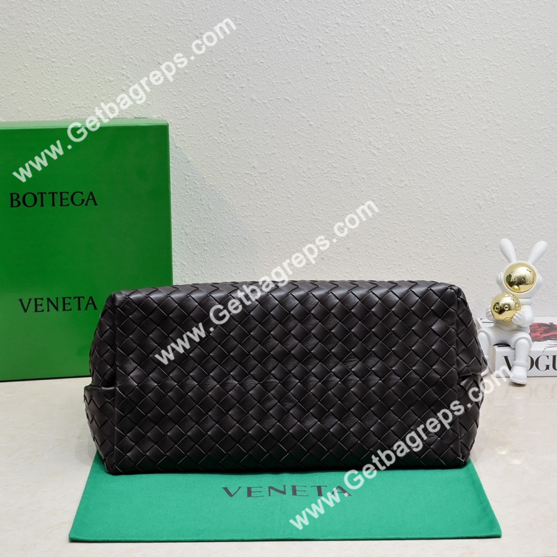 Bottega Veneta  Large Andiamo 45cm Top handle bag in Supple Intrecciato Leather Dark Coffee