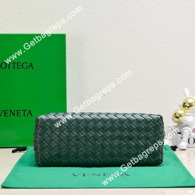 Bottega Veneta 32cm Andiamo Normal Chain Top Handle Bag in Supple Intrecciato Leather Green-1