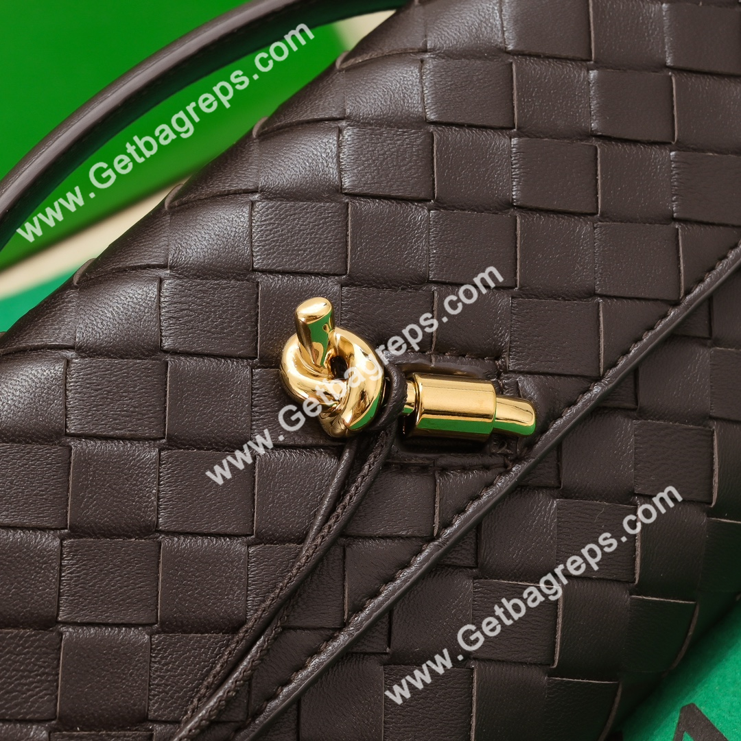Bottega Veneta Andiamo Clutch Top Handle Clutch in in Supple Intrecciato Leather Coffee