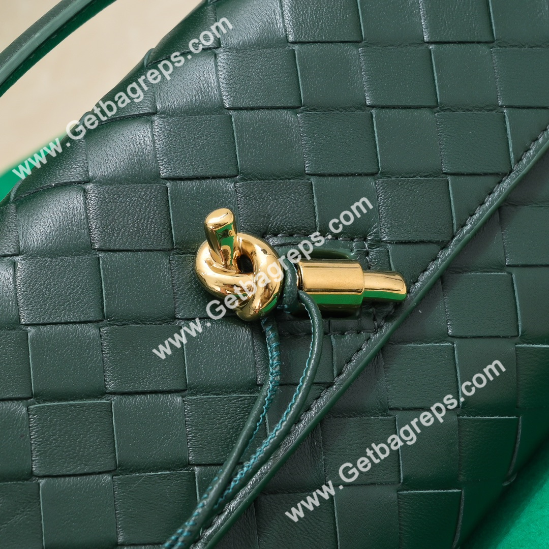 Bottega Veneta Andiamo Clutch Top Handle Clutch in in Supple Intrecciato Leather Dark Green