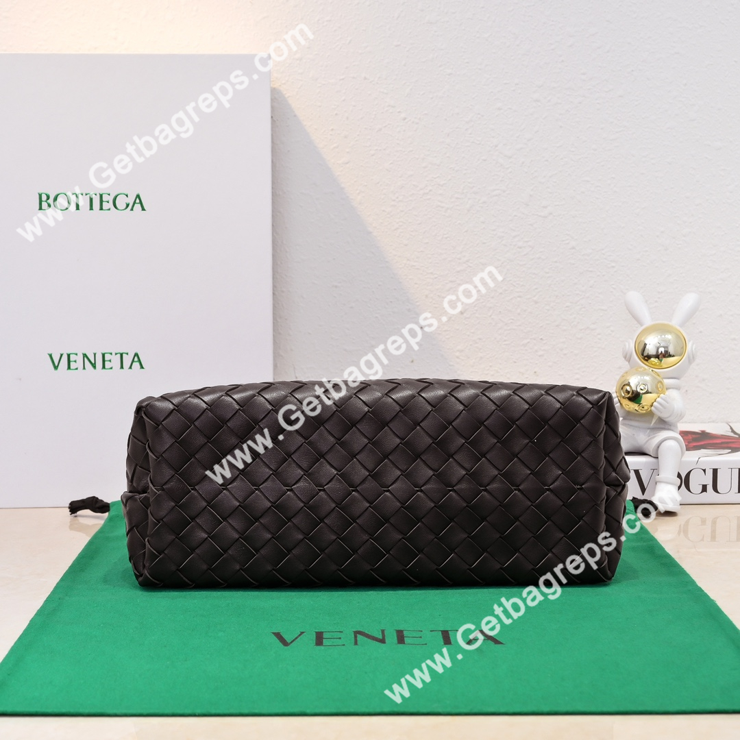 Bottega Veneta Andiamo Intrecciato Leather Top Handle Bag 32cm Dark Brown