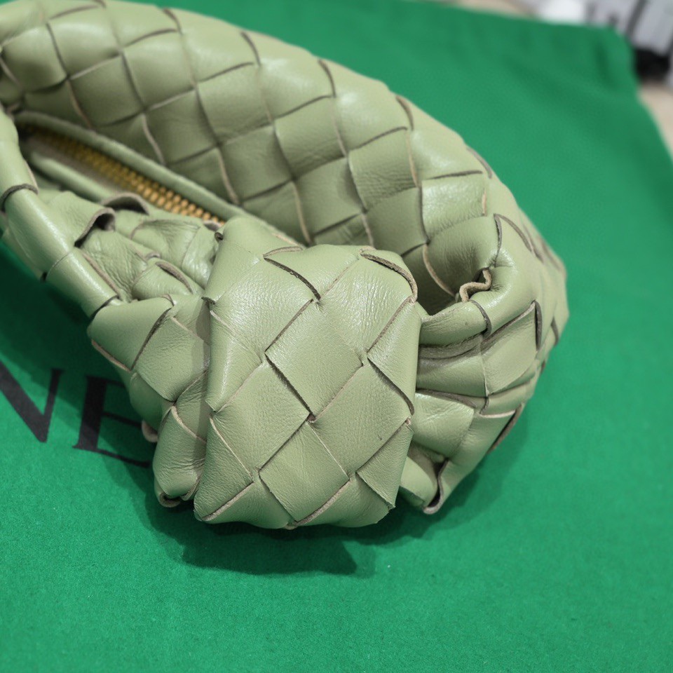 Bottega Veneta Candy Jodie Micro Intrecciato Leather Top Handle Bag Green