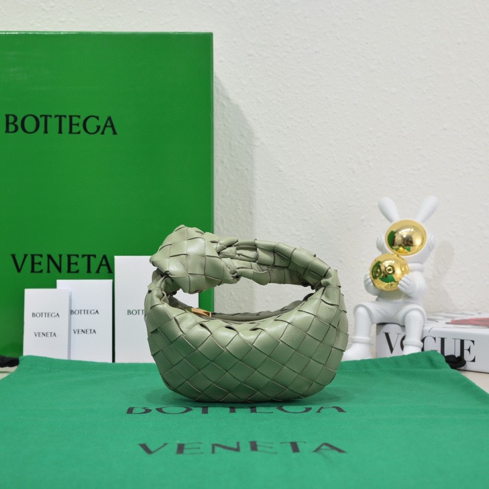 Bottega Veneta Candy Jodie Micro Intrecciato Leather Top Handle Bag Green