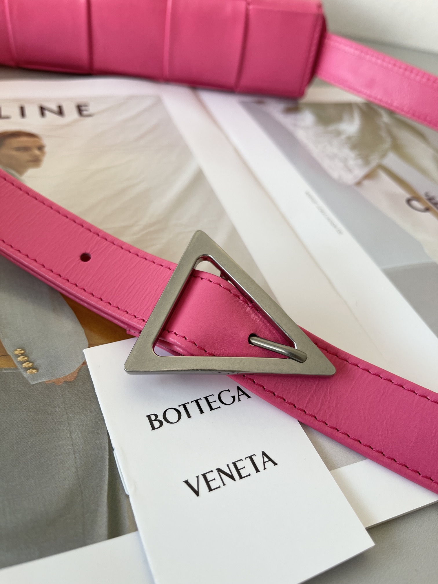 Bottega Veneta Cassette Intreccio Leather Cross-body Bag Light Rose