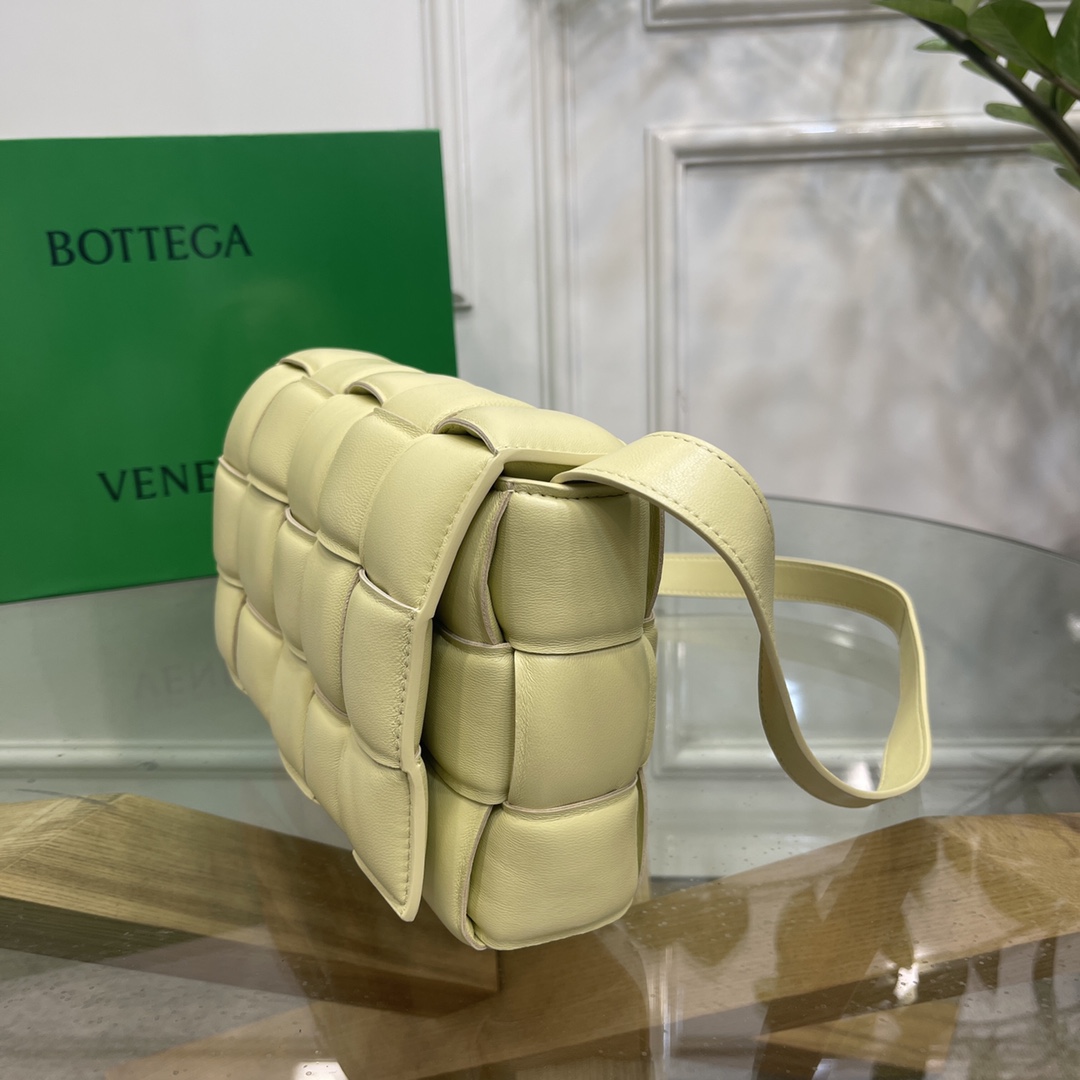 Bottega Veneta Large Padded Cassette Intreccio Leather Cross-body Bag Ice Cream