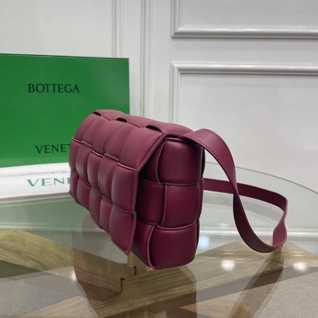 Bottega Veneta Large Padded Cassette Intreccio Leather Cross-body Bag Pitaya