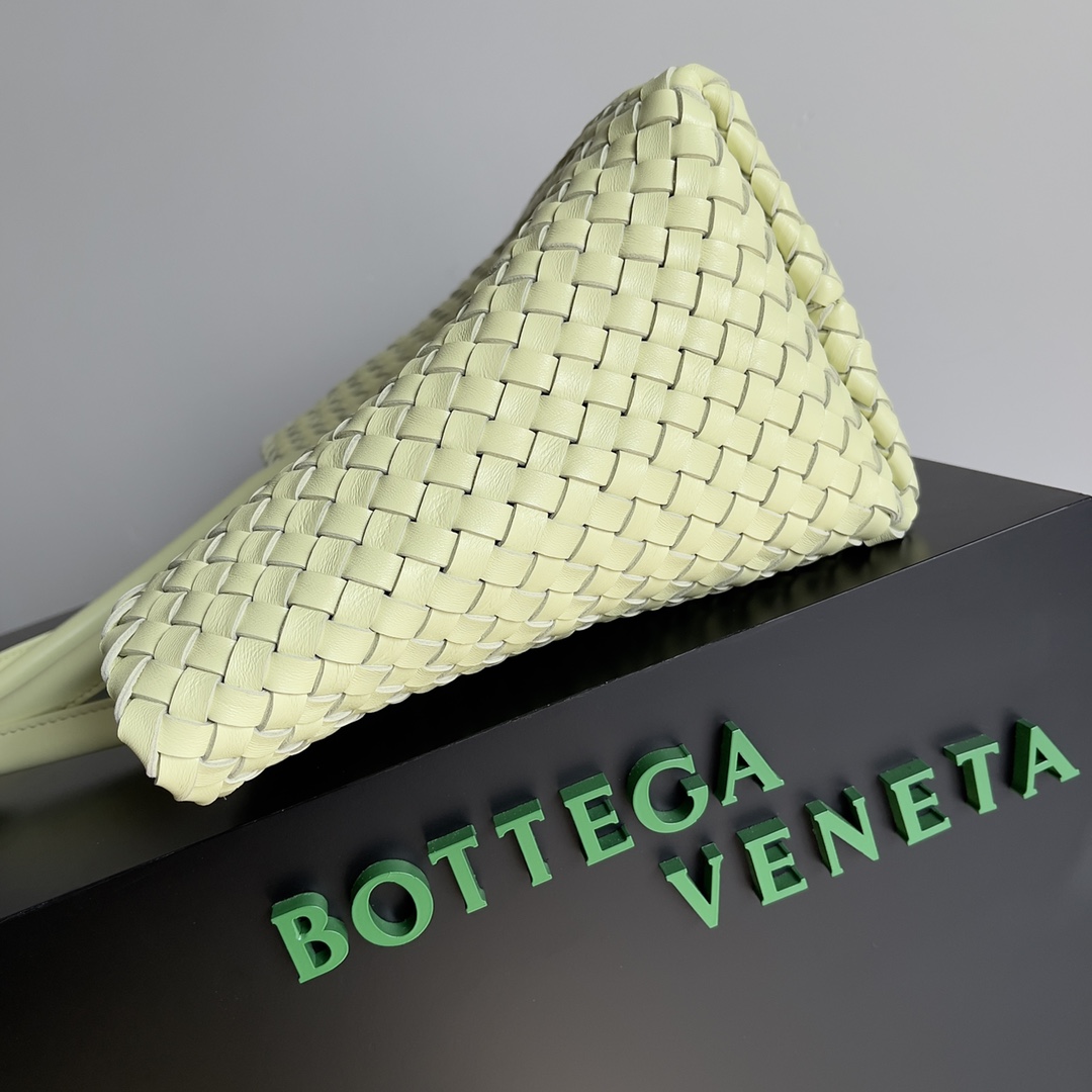 Bottega Veneta Medium Cabat Intreccio Leather Tote Bag Lemon washed