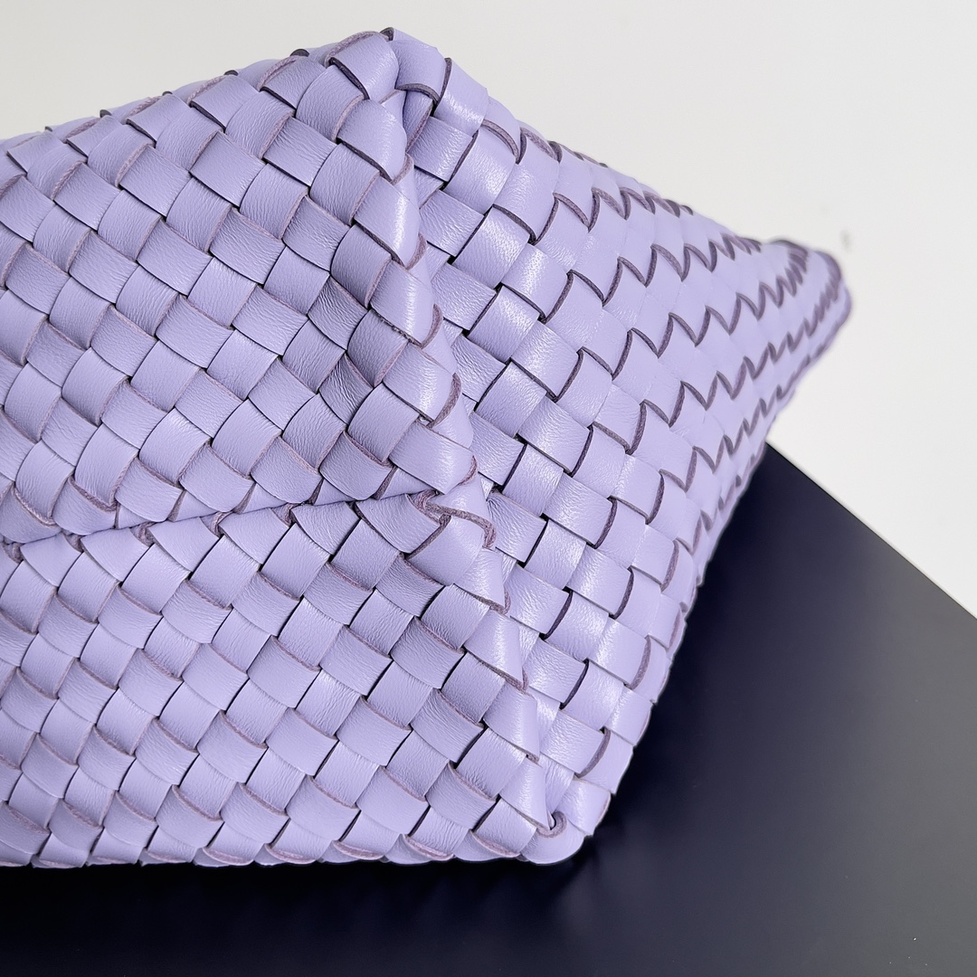 Bottega Veneta Medium Cabat Intreccio Leather Tote Bag Purple