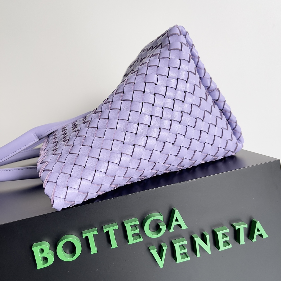 Bottega Veneta Medium Cabat Intreccio Leather Tote Bag Purple