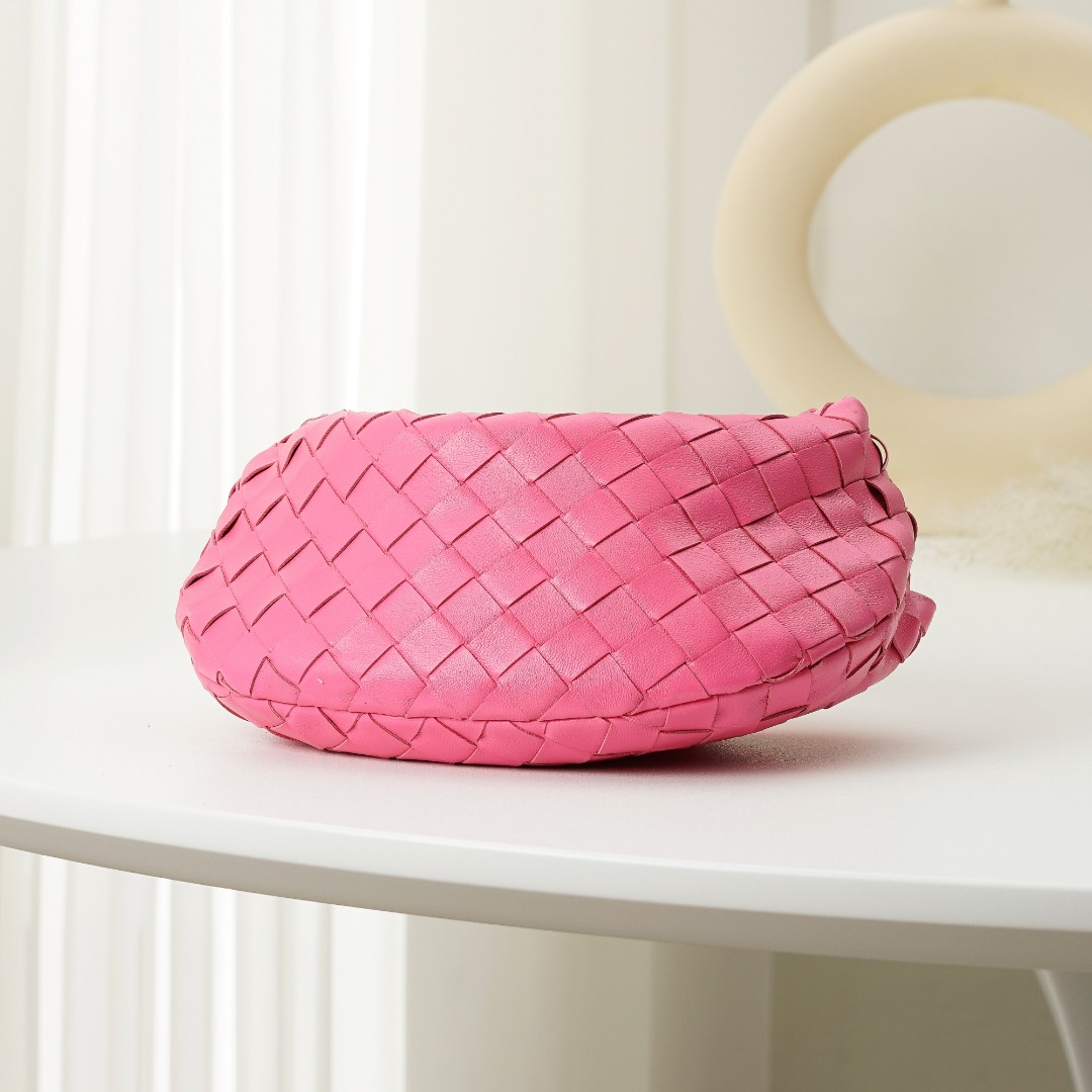 Bottega Veneta Mini Jodie Intrecciato Leather Top Handle Bag Fashion Pink