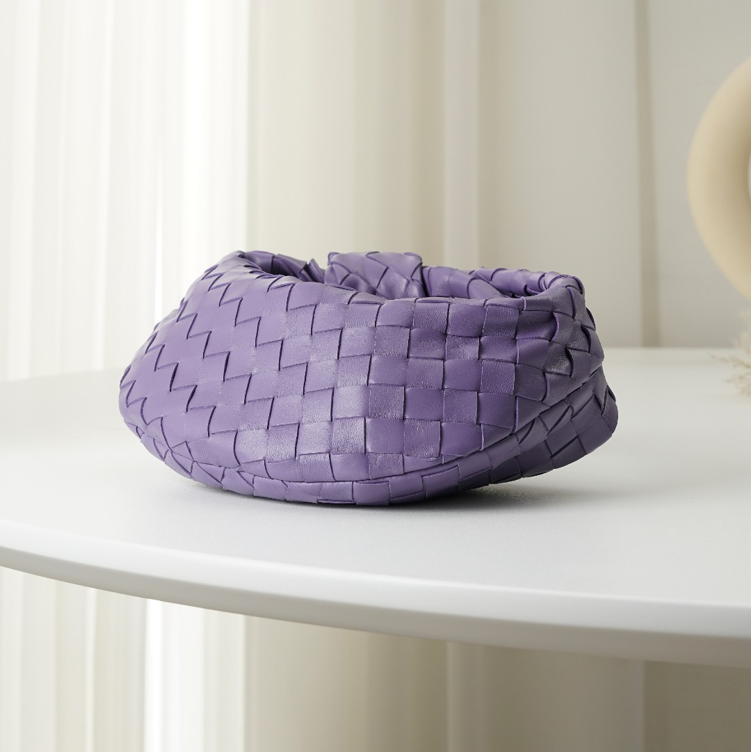 Bottega Veneta Mini Jodie Intrecciato Leather Top Handle Bag PurPle