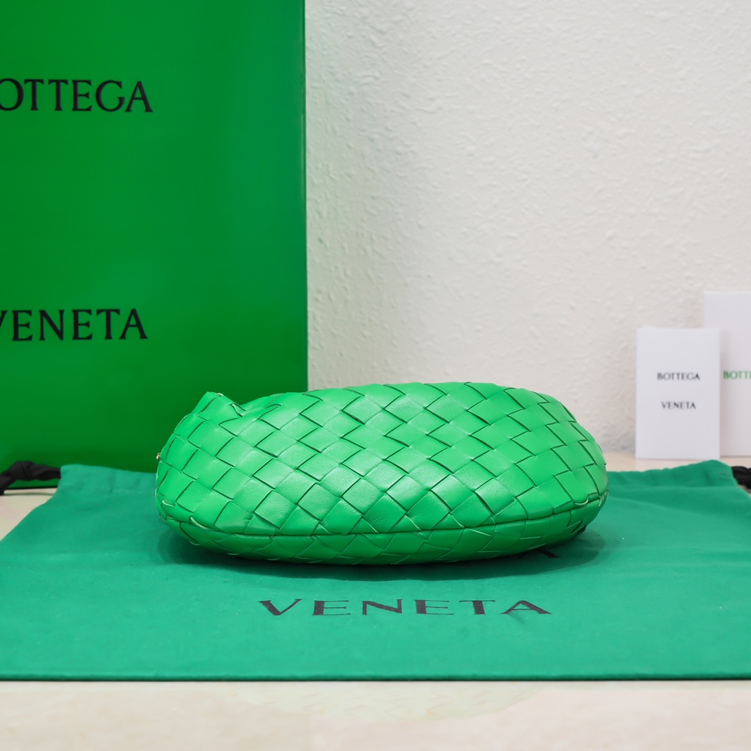 Bottega Veneta Mini Jodie Intrecciato Leather Top Handle Bag With Chain Strap Green